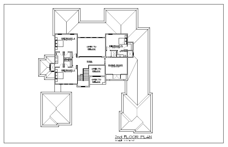 Second floor architectural floorplan for Florida Contemporary Home designed and under construction by Orlando Custom Home Builder Jorge Ulibarri