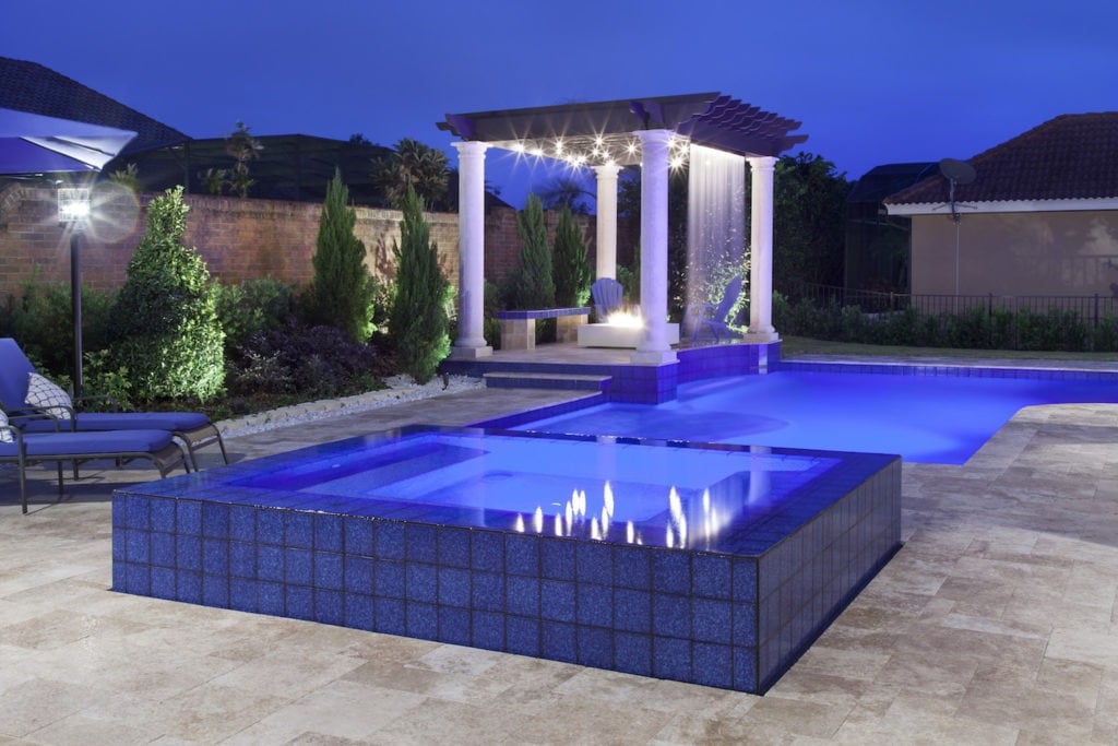 Contemporary pool designed by Orlando Custom Home Builder Jorge Ulibarri in a custom home he designed and built in Heathrow