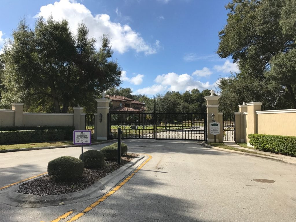 Entrance to Markham Woods Enclave, a gated community on Markham Woods Road in Lake Mary, Florida where Orlando Custom Home Builder Jorge Ulibarri is building a Florida Contemporary Estate.