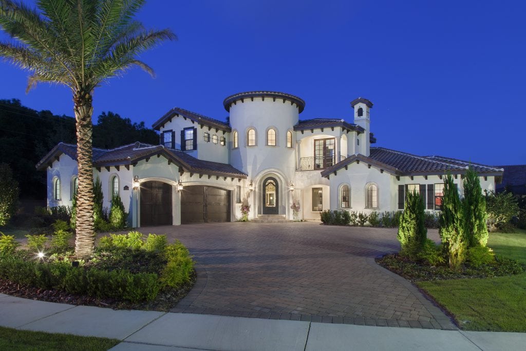 Orlando Custom Home is a blend of Spanish Mission Architecture and Contemporary design elements by Orlando Custom Home Builder Jorge Ulibarri of Cornerstone Custom Construction