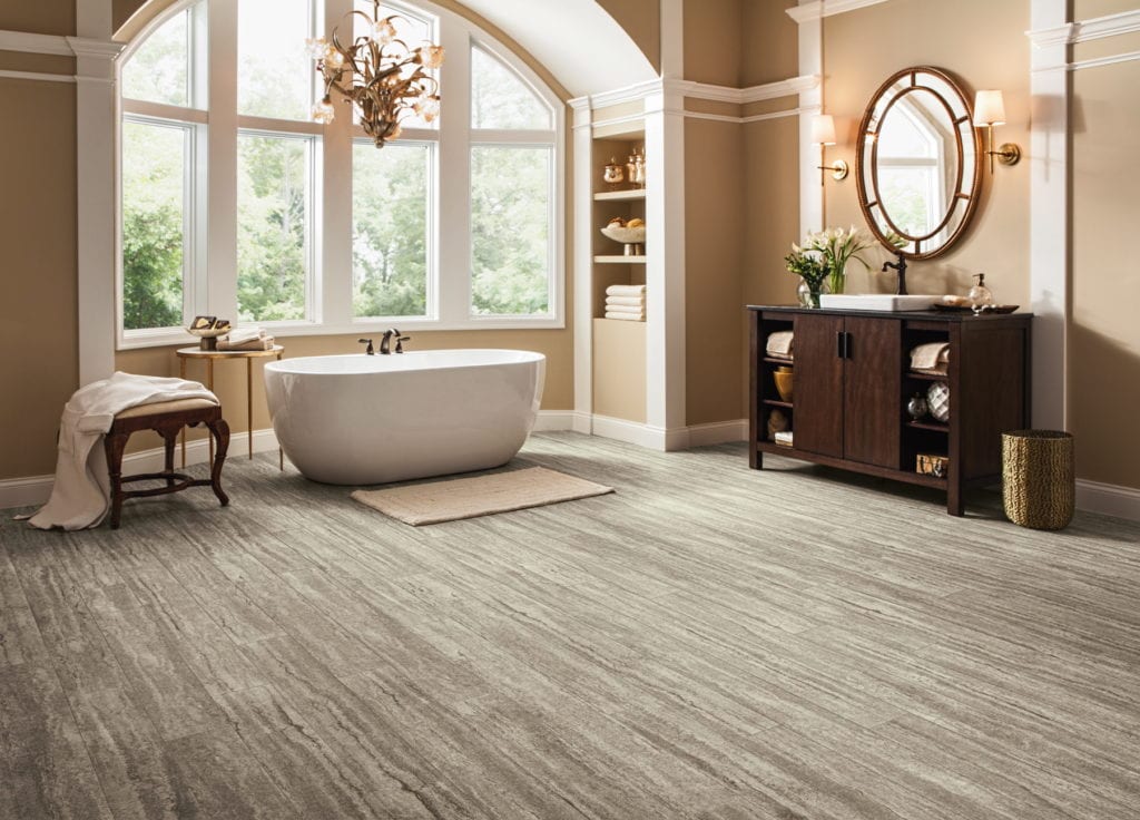 Armstrong Flooring's new Vivero Collection with Diamond 10 Technology pictured here in Antiquity that mimics vintage wood