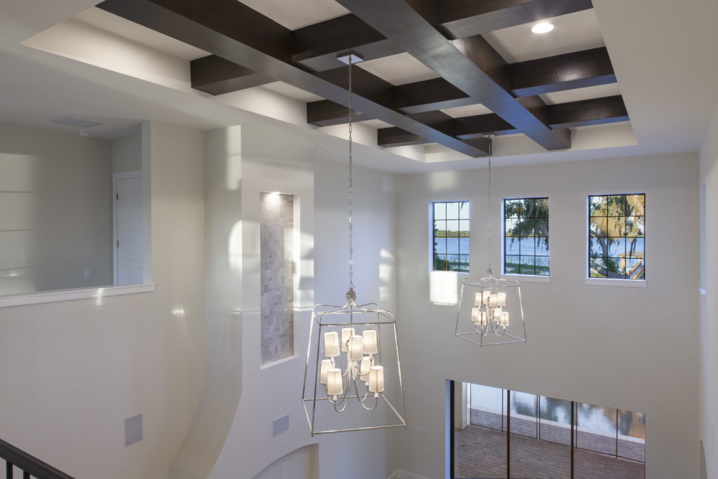 Great room light fixtures in home designed and built by Orland Custom Home Builder Jorge Ulibarri. 