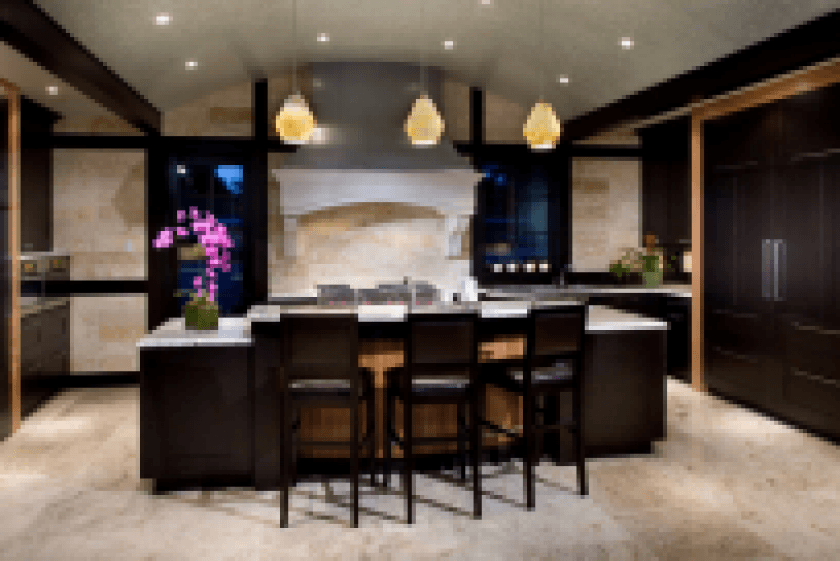 interior luxury home kitchen island stove