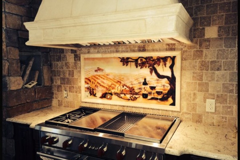 interior luxury home stove italian backdrop