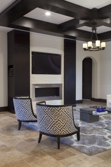 interior luxury home fireplace